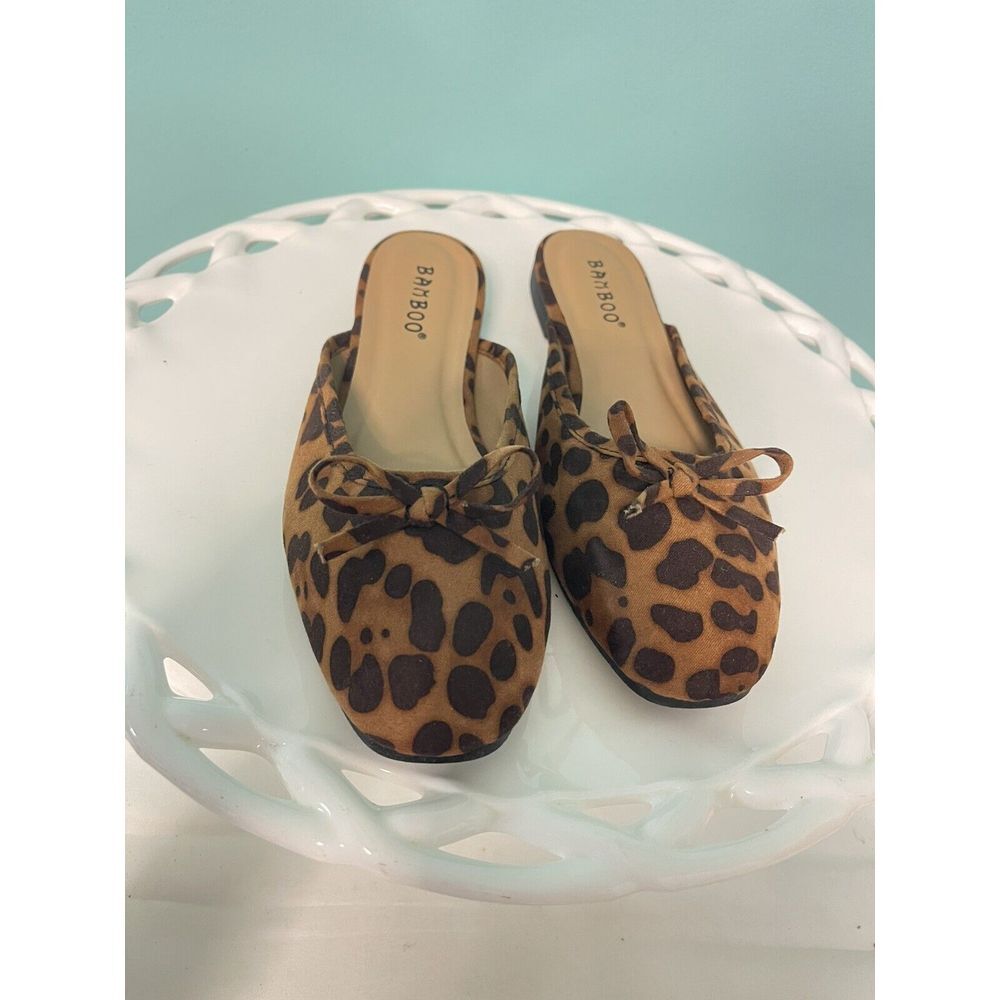 Women's Bamboo Leopard Print Sequence Size 5.5 New S-311